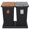 Kosz FLAP BIN 75L czarny / pokrywa brązowa BIO